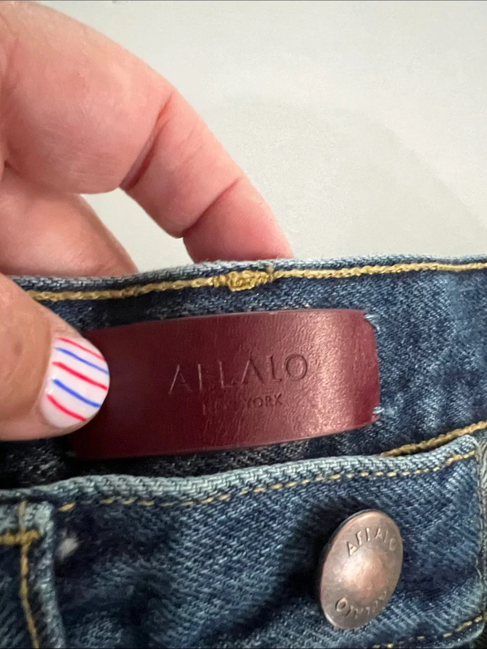 AFLALO NEW YORK BRONTË JEANS HIGH WAISTED TIGHT FIT FLARED JEANS RIGID DENIM 26 - Picture 8 of 16